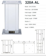 Electric Table Lift Tatami Column 12V 24V DC Motor Control Support Pillar Aluminum 100kg Load Adjustable Desk Platform Actuator