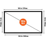 Bild in Galerie-Viewer laden, SucceBuy Projector Screen 92 100 110 120 130 135 155in Aluminum Fixed Frame 16:9 4K HD Home Cinema Theater WallMountable Display
