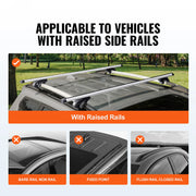 Load image into Gallery viewer, SucceBuy Roof Rack Crossbar Aliuminum Roof Rail Crossbar Baggage Luggage Carrier 200LBS Top Roof Crossbar Silver Black - AMOCART
