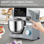 SucceBuy Stand Mixer Electric Dough Mixer with 6 Speeds LCD Screen Timing 5.8 Qt Stainless Steel Bowl Dough Hook Flat Beater