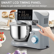 Load image into Gallery viewer, SucceBuy Stand Mixer Electric Dough Mixer with 6 Speeds LCD Screen Timing 5.8 Qt Stainless Steel Bowl Dough Hook Flat Beater - AMOCART
