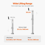Amocart 2000 lbs A-Frame Trailer Jack 14.2" Vertical Travel Tongue Trailer Jack Stand with Handle for RV Horse Yacht Trailer