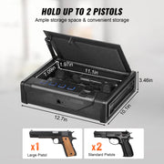 Charger l'image dans la visionneuse de galerie, SucceBuy Gun Safe Q235 Steel Pistol Safe with 3-Way Quick Access Gun Case Gun Box Advanced Biometric Technology Travel Gun Safe
