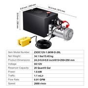 Bild in Galerie-Viewer laden, Amocart Hydraulic Pump 15 Quart Hydraulic Power Unit Double Acting Dump Trailer Pump 0.91GPM Flow Rate DC 12V Hydraulic Pump
