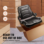 Load image into Gallery viewer, SucceBuy Universal Forklift Seat Fold Down Tractor Seat with Adjustable Angle Back and Micro Switch Comfortable Forklift Seat
