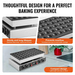 Amocart 50Pcs Mini Dutch Pancake Maker Dorayaki Baker Machine Commercial Non-stick Waffle Maker Dual Temp & Time Control