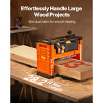 Amocart Thickness Planer 2 Speed 13-in Width Three-Blade 2000W 23500 RPM Powerful Motor Woodworking for Hard&Soft Wood Material