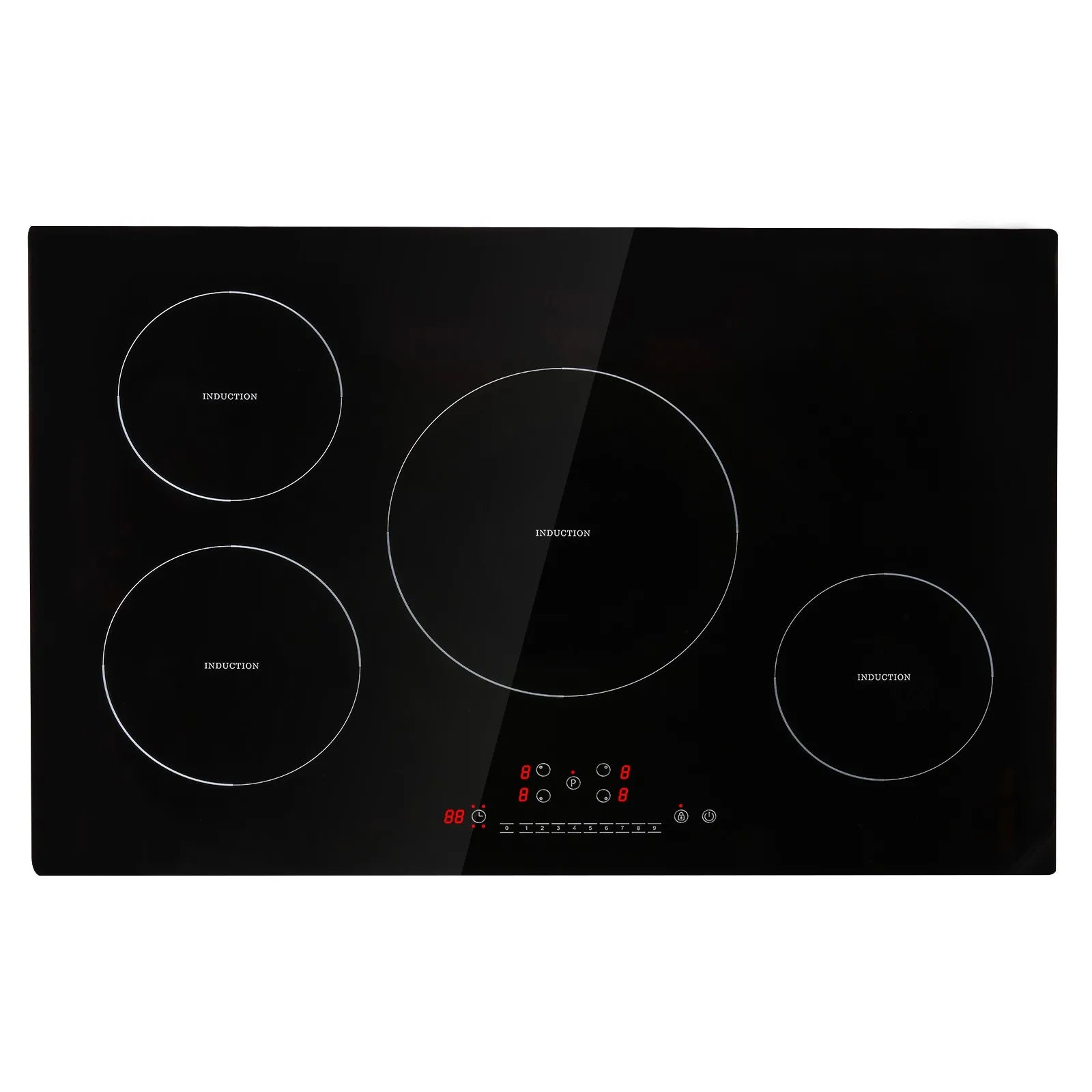 SucceBuy 4 Burners 30'' Electric Cooktop Induction Stove Top Built-in Magnetic Cooktop with 9 Heating Level Touch Screen Burner