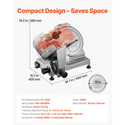Load image into Gallery viewer, SucceBuy 10" 240W Commercial Meat Slicer w/ Carbon Steel Blade Built-In Sharpener &amp; 0-0.47" Adjustable Thickness for Frozen Meat - AMOCART
