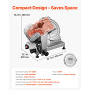 Load image into Gallery viewer, Amocart 10" 240W Commercial Meat Slicer w/ Carbon Steel Blade Built-In Sharpener &amp; 0-0.47" Adjustable Thickness for Frozen Meat
