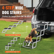 Charger l'image dans la visionneuse de galerie, SucceBuy Dog Stair for Cars Wide Dog Car Steps Folding Portable Pet Steps Lightweight Aluminum for Car SUV and Truck 150 lbs

