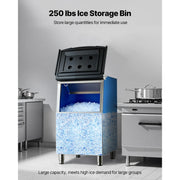 Load image into Gallery viewer, Amocart 250LBS Commercial Ice Maker with Storage Bin Ice Bin Stainless Steel Ice Maker Machine with Filter for Home Bar Hotel
