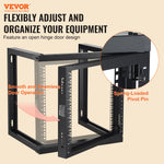 SucceBuy 9U Wall Mount Rack 150lbs Max Load Capacity Open Frame Server Network Rack with Cage Nuts Screw for Server IT Equipment