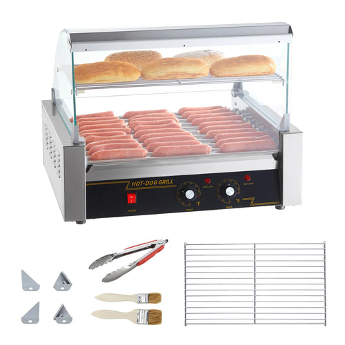 Amocart 5/7/11 Rods Commercial Hot Dog Roller Electric Sausage Maker Barbecue Grill Machine for Camping Party Home Appliance