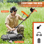 Amocart Professional Rechargeable Metal Detector 12" IP68 Waterproof Coil 39-50 in Adjustable + LCD 7Modes for Treasure Hunting