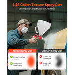 Amocart Air Texture Spray Gun 1.45 Gallon Air Hopper Spray Gun Professional Drywall Texture Painting Sprayer with 3 Nozzles