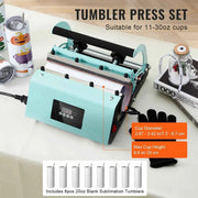 Load image into Gallery viewer, Amocart Tumbler Heat Press Machine and Sublimation Tumblers Tumbler Press Set with 8pcs 20OZ Blank Tumblers Mug Press Cup Press
