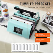 Load image into Gallery viewer, SucceBuy Tumbler Heat Press Machine and Sublimation Tumblers Tumbler Press Set with 8pcs 20OZ Blank Tumblers Mug Press Cup Press - AMOCART
