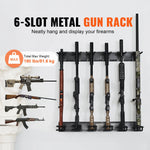 SucceBuy Gun Rack 6-Slot Vertical Rifle Shotgun Gun Rack 180 lbs Heavy Duty Metal Wall Gun Rack Display Stand with Soft Padding