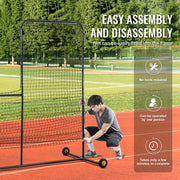 Load image into Gallery viewer, SucceBuy L Screen Baseball for Batting Cage 7x7 ft Softball Safety Screen Body Protector Portable Batting Screen with Carry Bag - AMOCART
