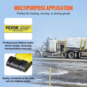 Load image into Gallery viewer, SucceBuy Winch Straps Truck Straps with Flat Hook Flatbed Tie Downs Cargo Control for Trailers Farms Rescues Tree Saver Yellow - AMOCART
