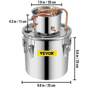 Load image into Gallery viewer, 3 Gal Alcohol Distiller Moonshine Still Stainless Copper DIY Home Brew Water Wine Essential Oil Brewing Kit
