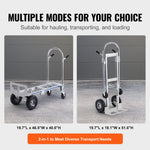 Amocart Folding Hand Truck Aluminum Heavy Industrial Collapsible Dolly Cart for Transport and Moving in Warehouse Supermarket