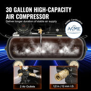 Load image into Gallery viewer, SucceBuy 7HP/15HP Gas Power Air Compressor 10/20/30 Gallon Air Compressor Tank 115PSI Max Pressure for Construction Workshop - AMOCART
