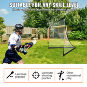 Load image into Gallery viewer, SucceBuy 6' x 6' Lacrosse Goal Lacrosse Net Lacrosse Goal with Carry Bag Fiberglass Rod Backyard Lacrosse Training Equipment - AMOCART
