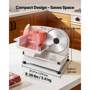 Bild in Galerie-Viewer laden, SucceBuy 200W Meat Slicer 7.5" Electric Deli Slicer with 2 SUS420 Blades &amp; 0-0.6" Adjustable Thickness for Frozen Meat Ham Steak
