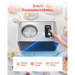Amocart Automatic Ice Cream Maker w/Built-in Compressor 1.5QT No Pre-freezing Gelato Make Stainless Steel Electric Sorbet-Maker