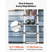 Load image into Gallery viewer, Amocart 12.5ft Telescoping Ladder One-Touch Retraction Ladder 330LBS Max Capacity with Non-Slip Feet for Home Outdoor Work Loft
