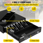 Amocart Cash Register Drawer 16" 12 V for POS System Tray Removable Coin Compartment & 2 Keys Included RJ11/RJ12 Cable Drawer