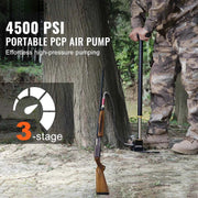 Load image into Gallery viewer, Amocart 3 Stage PCP Pump + Pressure Gauge 4500PSI Tire Kayak Ball Inflatable Air Gun Filling Stirrup High Pressure Hand Pump
