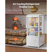 Load image into Gallery viewer, SucceBuy Refrigerated Display Case 3/7.1/9.8/17.6 Cu.Ft with LED Lighting TURBO Cooling Frost-Free Air-Cooling for Bakery Shop - AMOCART
