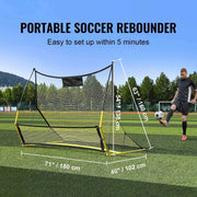 Load image into Gallery viewer, Amocart Soccer Trainer 2 IN 1 Rebounder Net Iron Soccer Practice Equipment Sports Football Rebounder Wall forTeam Solo Training
