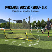 Load image into Gallery viewer, SucceBuy Soccer Trainer 2 IN 1 Rebounder Net Iron Soccer Practice Equipment Sports Football Rebounder Wall forTeam Solo Training - AMOCART
