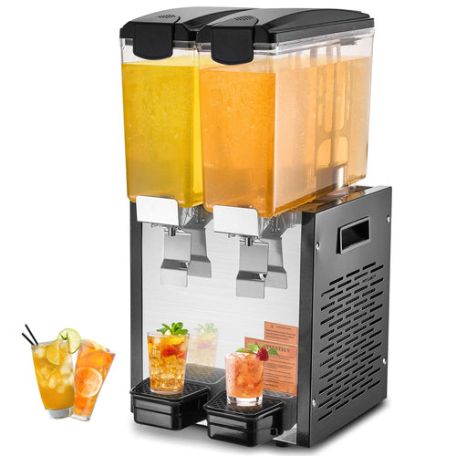 SucceBuy 1/2 Tanks Commercial Beverage Dispenser 10L/12L/18L Per Tank Juice Dispenser Stainless Steel Ice Tea Drink Machine