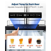 Load image into Gallery viewer, Amocart Beer Kegerator Triple/Dual Tap Home Draft Beer Dispenser for Ball Lock Full Size Keg Refrigerator w/ 5lbs CO2 Tank 162L
