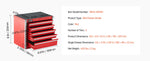 Amocart 5-Drawer 8.6in Metal Tool Box Red/Black Portable Small Tool Chest with PP Feet Pads for Garage Workshop Tools Storage