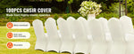 Amocart 100Pcs Wedding Chair Covers Stretch Polyester Spandex Slipcover Folding Flat Front Chair Covers for Hotel Dining Party