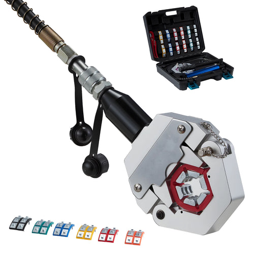 SucceBuy Hydraulic Hose Crimper with Dies Snap-On & Carrying Case Hydraulic A/C Hoses Crimping Tool for Air Conditioning Repair