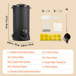Amocart 6.5L 10L Wax Melter for Candle Making Large Electric Wax Melting Pot Easy Pour Spout 9-Level Temperature Control