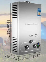 Load image into Gallery viewer, Portable LPG Water Heater Wall-Mounted LPG Gas Water Heater 6L/8L/10L/12L/16L/18L, with Optional Liters Shower Kit Included, CE Safety Multi Protection, for Camping Outdoor Bathroom
