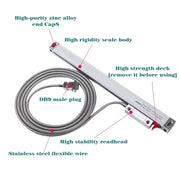 Load image into Gallery viewer, DRO-2V Professional Digital Readout  Display and 2 pieces Linear Glass Scale Encoder Grating Ruler For Lathe milling machines
