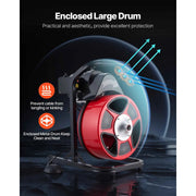Load image into Gallery viewer, Amocart Drain Cleaner Machine 50 FT x 1/2 Inch Manual Feed Sewer Snake Auger with Air-Activated Foot Switch for 2" to 6" Pipes

