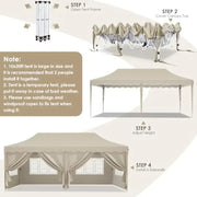 Load image into Gallery viewer, 10x20ft Pop up  Tent w/6 Sidewalls Heavy Duty Wedding Party Tent Height Adjustable Large Commercial Gazebo  Sun Protection Shel

