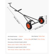 Charger l'image dans la visionneuse de galerie, Amocart 420lbs Boat Trailer Dolly Carbon Steel Kayak Mover with 15.7in Pneumatic Tires &amp; Bracket for Moving Fishing Motorboat
