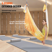 Bild in Galerie-Viewer laden, Amocart 5.5 Yards Aerial Yoga Hammock &amp; Swing Nylon Fabric Full Rigging Hardware for Antigravity Yoga Fitness Bodybuilding
