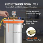 Amocart 3/5 Gal Upgraded Tempered Glass Lid Vacuum Degassing Chamber 304 Stainless Steel for Stabilizing Wood, Resin Degassing